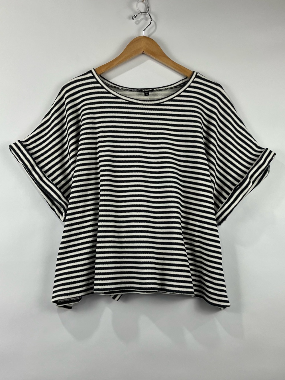 EXPRESS Cotton Blend Striped Adjustable Tie Waist Top XL